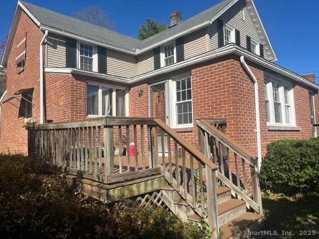 a view of a building with a window