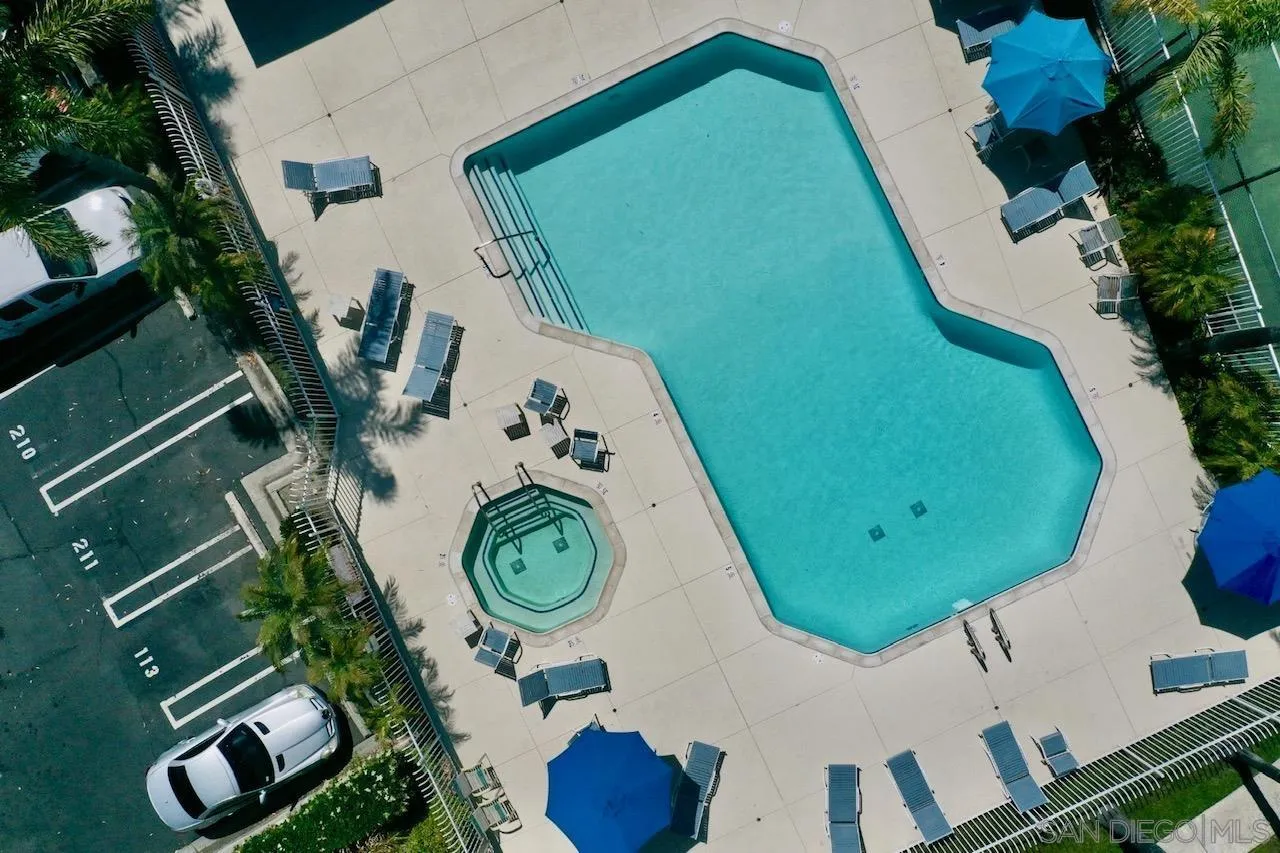 219 Diamond Way, Unit 115 Vista, CA 92083 - Photo 33 of 36 an aerial view of a swimming pool and outdoor space