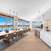 a large kitchen with lots of counter space