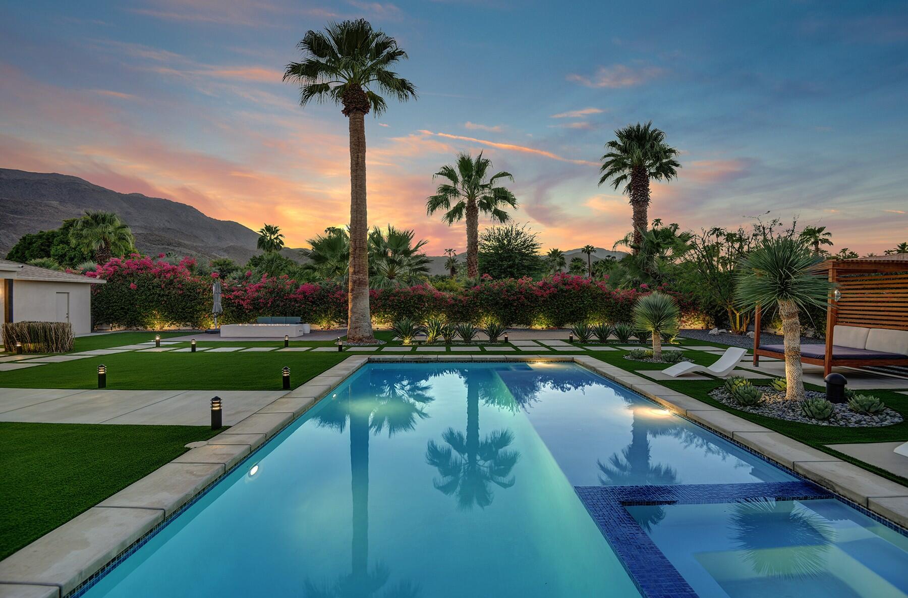 SUNSET OVER POOL