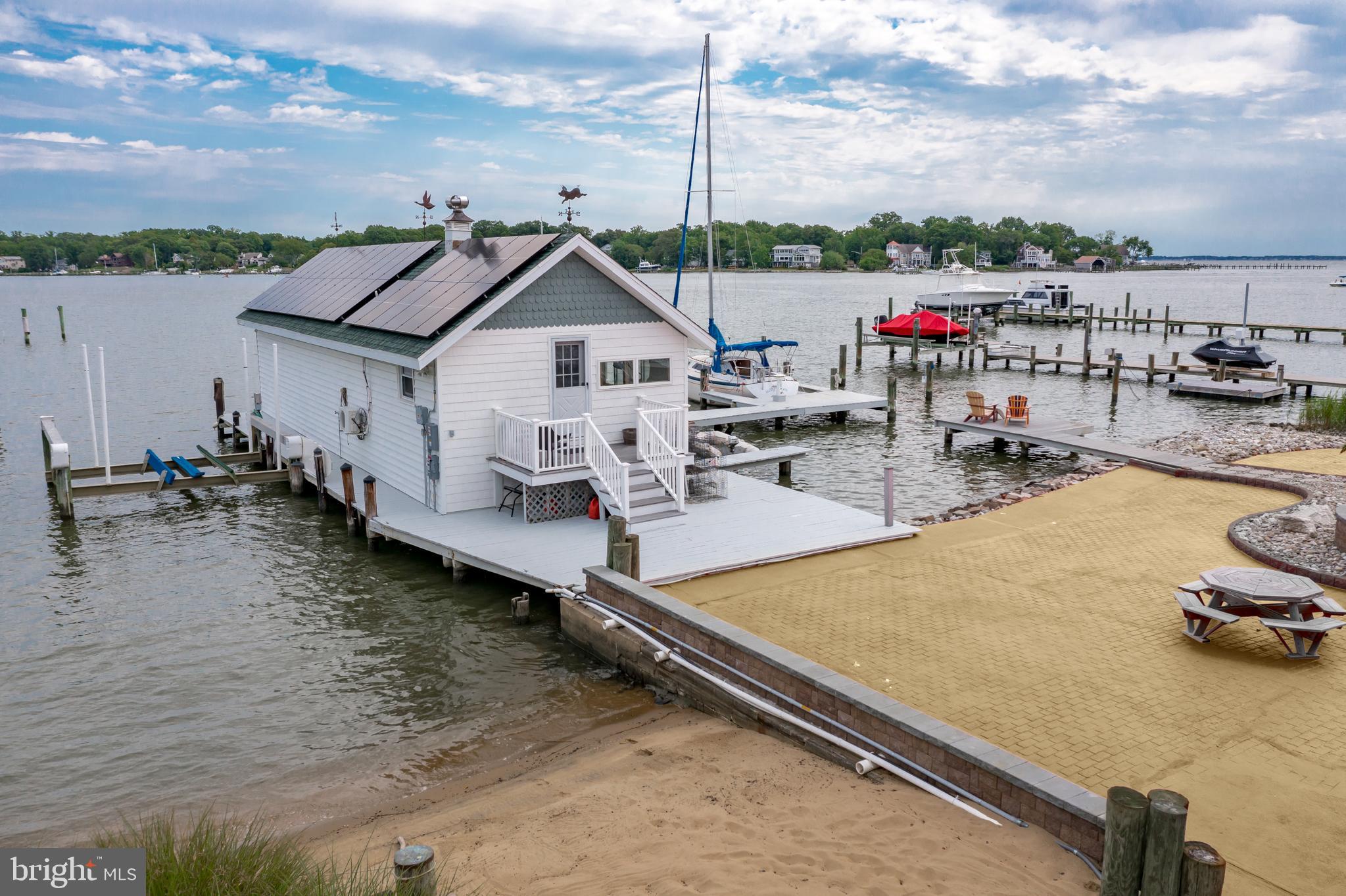 3731 Thomas Point Road Annapolis, MD 21403 - Photo 88 of 90 Boathouse and patio and views of Fishing Creek