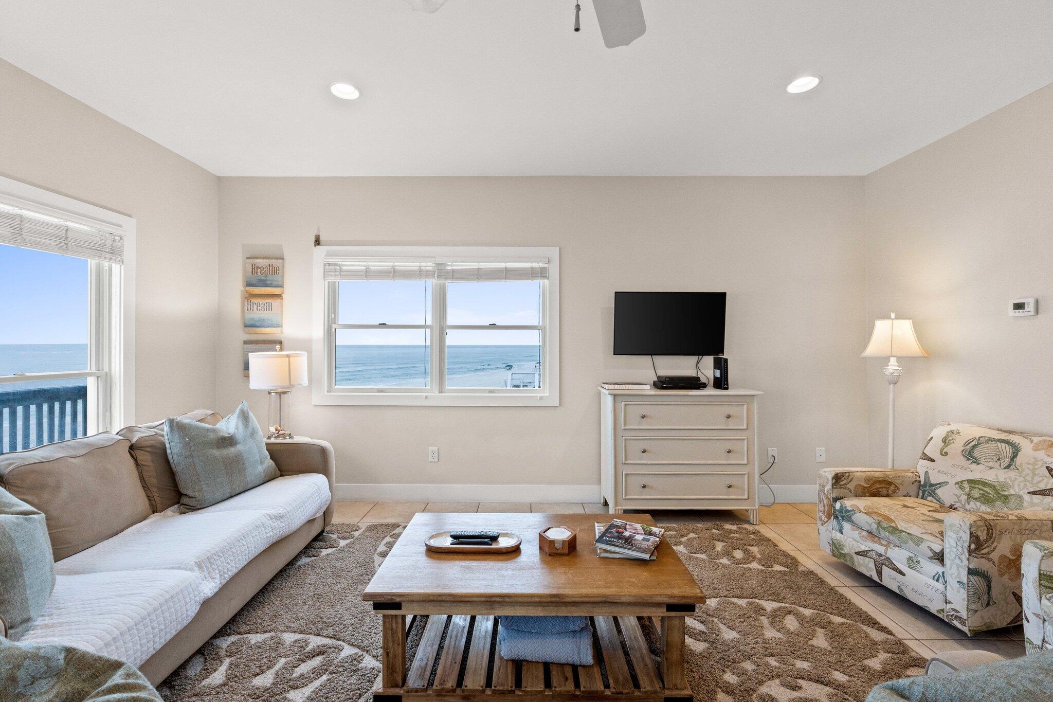 17 Fort Panic Road Santa Rosa Beach, FL 32459 - Photo 15 of 19 a living room with furniture a flat screen tv and a window