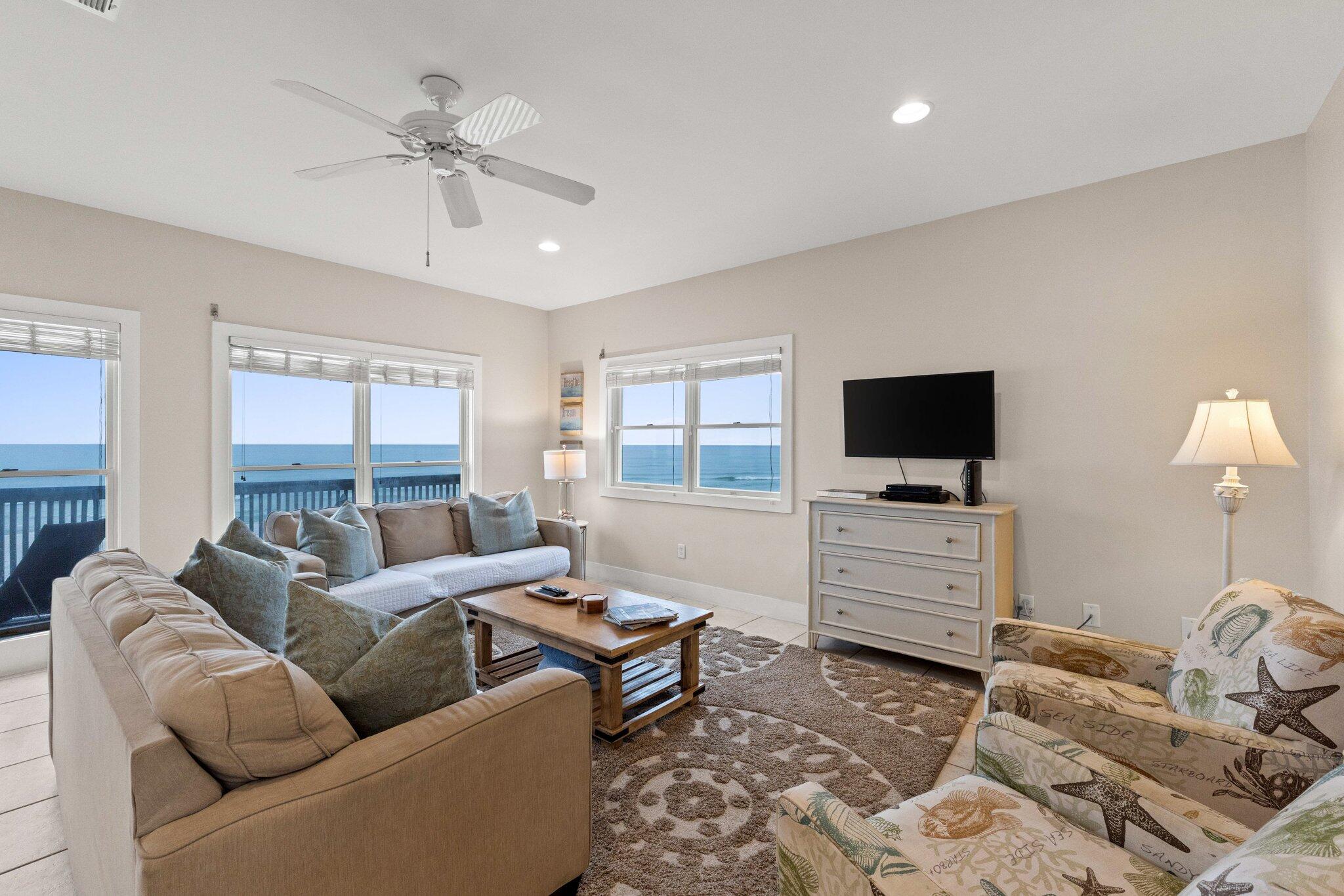 17 Fort Panic Road Santa Rosa Beach, FL 32459 - Photo 16 of 19 a living room with furniture and a flat screen tv