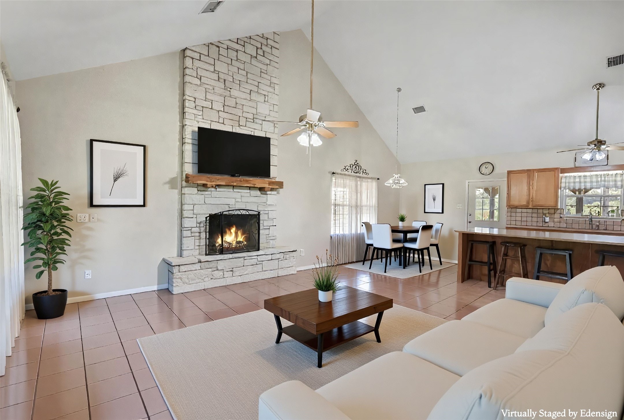 999 Salem Road Brenham, TX 77833 - Photo 23 of 41 a living room with furniture and a fireplace