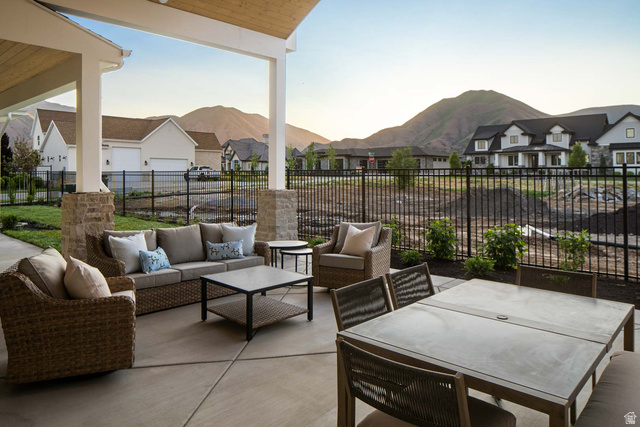 423 Eldorado Drive Mapleton, UT 84664 - Photo 39 of 40 View of patio / terrace featuring a mountain view and outdoor lounge area