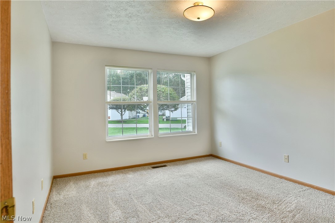 3287 Pheasant Run Road, Unit B Cortland, OH 44410 - Photo 9 of 45 Light-toned carpeting, wood-finish trim, and a flush mount ceiling light fixture