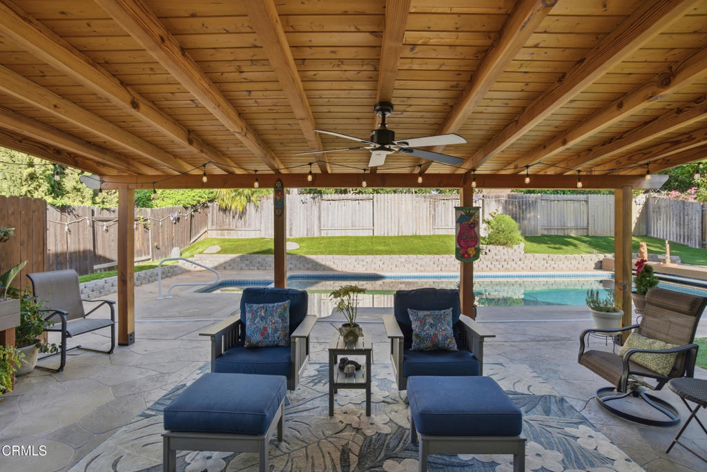 1288 Old Ranch Road Camarillo, CA 93012 - Photo 37 of 61 a view of a patio with couches potted plants with wooden floor