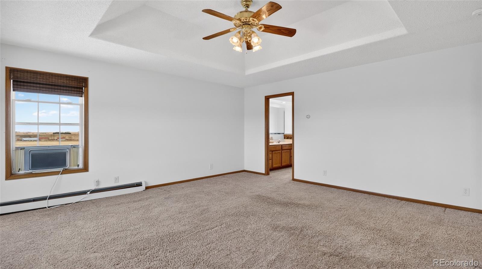 44166 East Iliff Trail Bennett, CO 80102 - Photo 25 of 50 an empty room with chandelier fan and windows