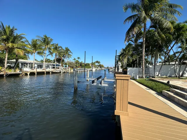 a view of a lake with boats