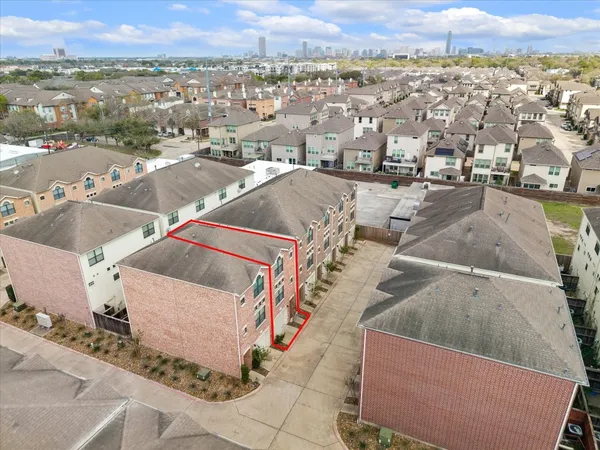 an aerial view of a city