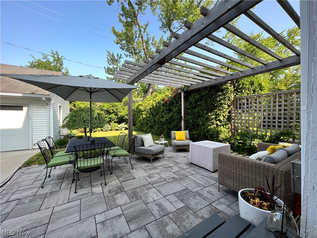 3316 Avalon Road Cleveland, OH 44120 - Photo 39 of 42 View of patio featuring a pergola and an outdoor living space