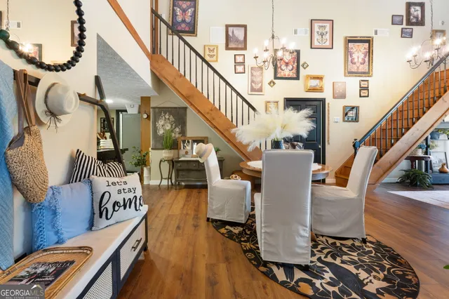 a living room with furniture