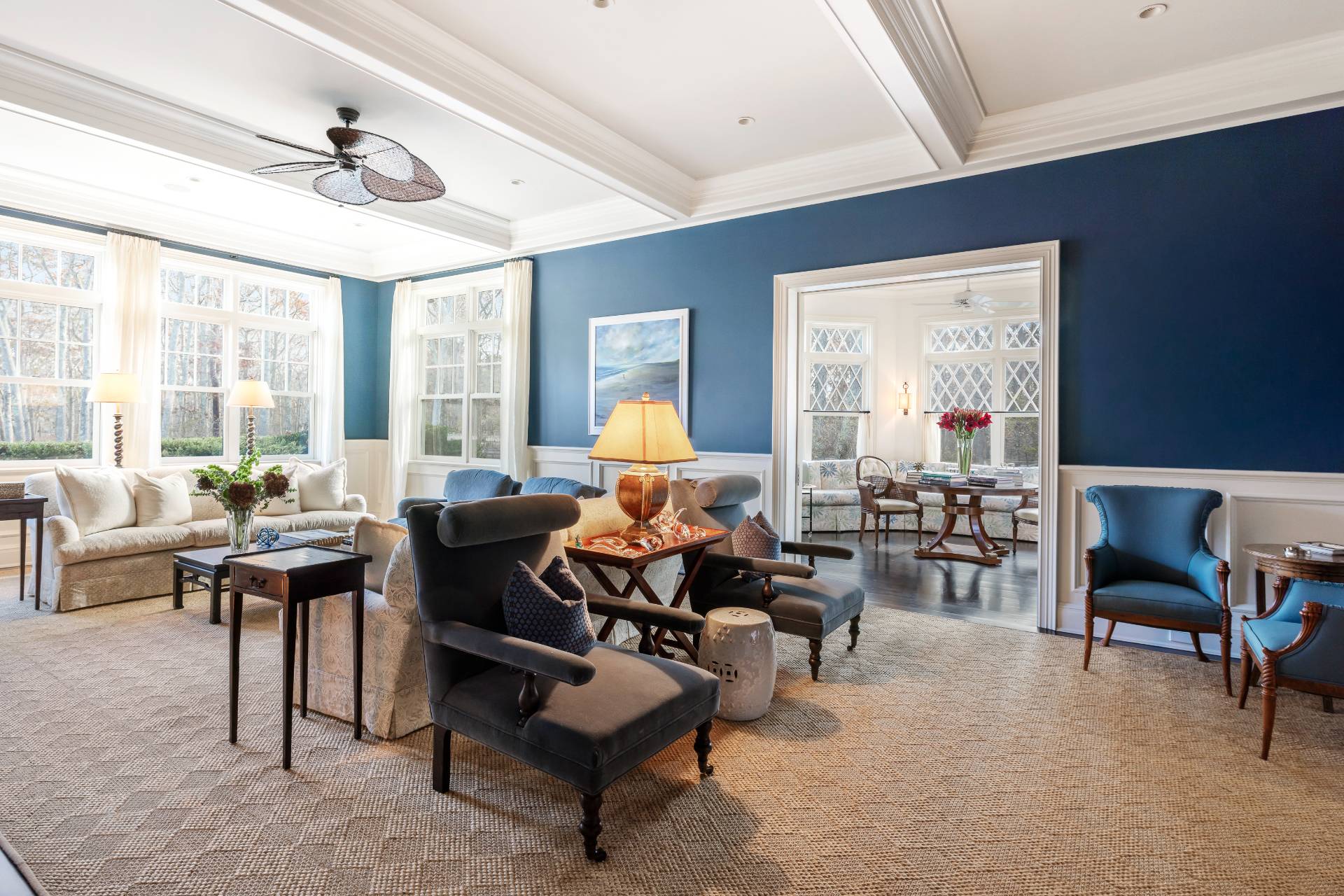 58 Wainscott Stone Road Wainscott, NY 11975 - Photo 18 of 48 a living room with furniture and a large window