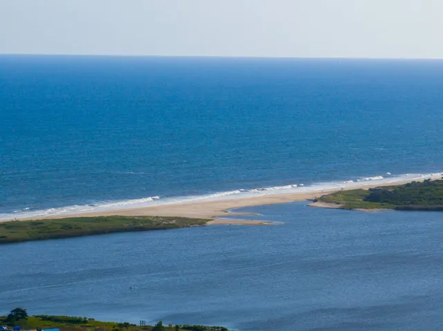 a view of an ocean and beach