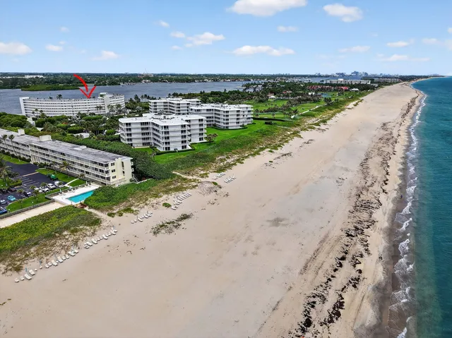 a view of a lake with a beach