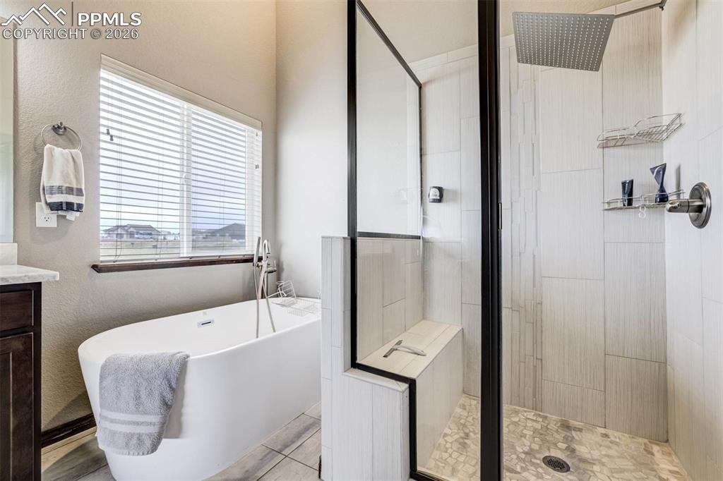 12095 Silver Concho Trail Elbert, CO 80106 - Photo 19 of 38 a bathroom with a bathtub and next to a window