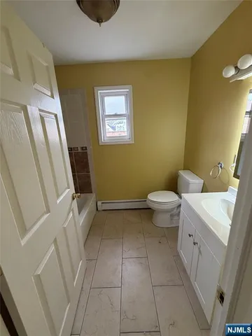 a bathroom with a sink a toilet and a rug