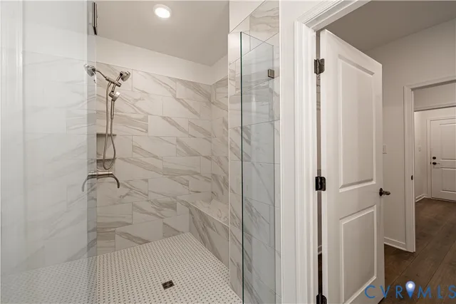 a bathroom with a shower