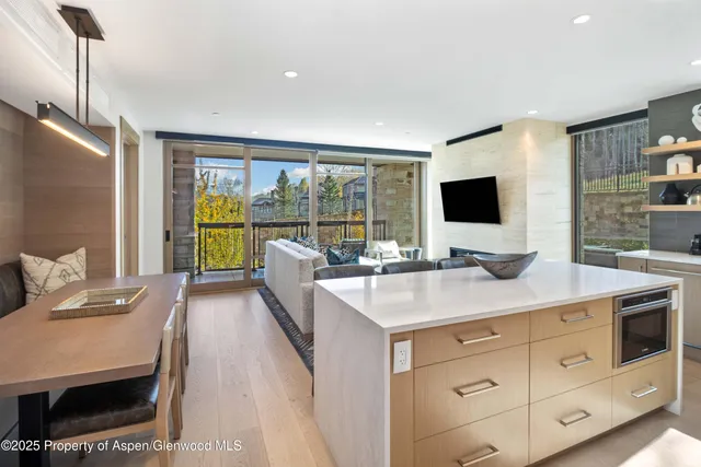 a view of kitchen with breakfast area