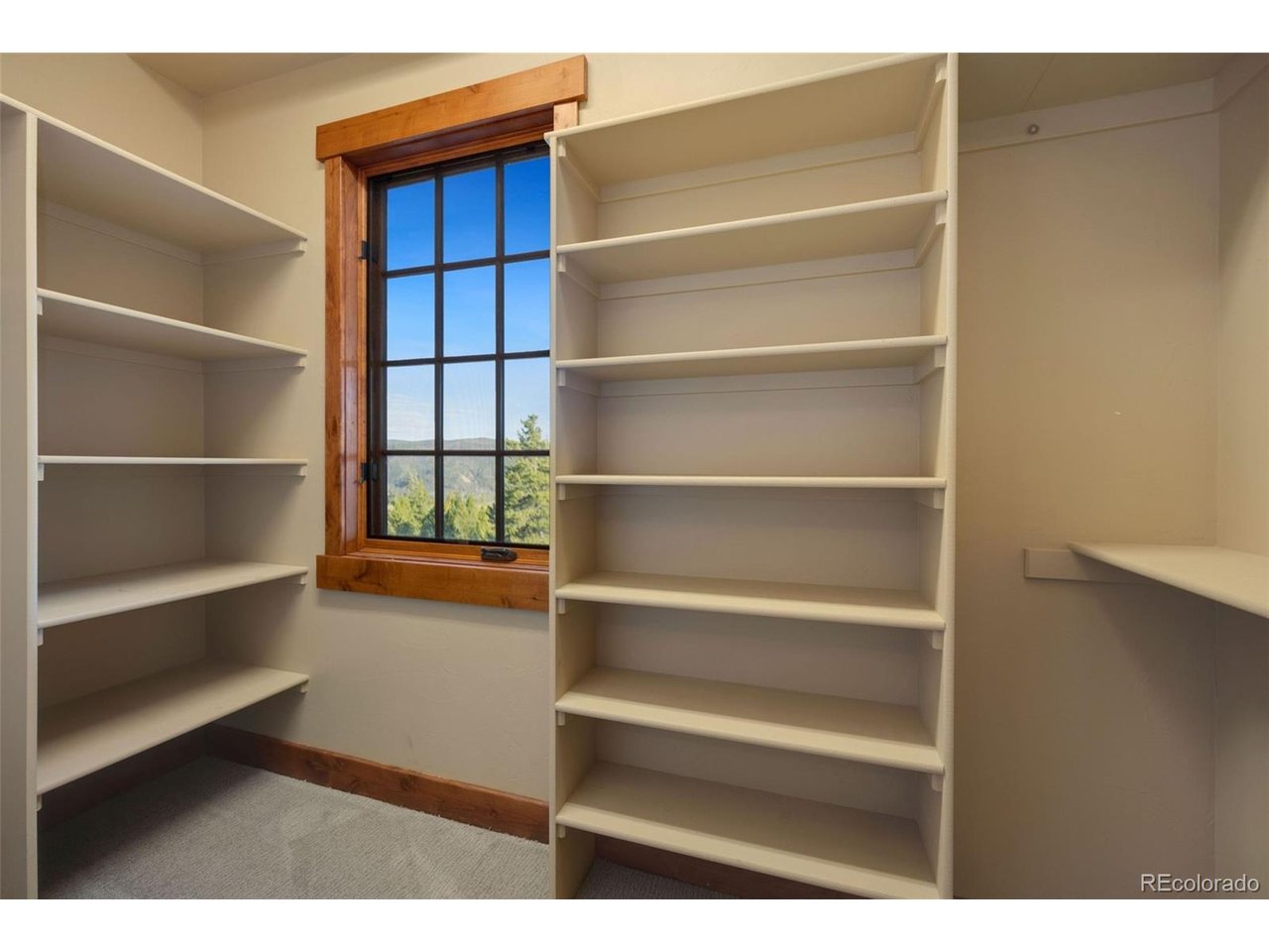 5200 Jackson Road Walden, CO 80480 - Photo 19 of 40 View inside of walk-in closet with views of the peaks to the east