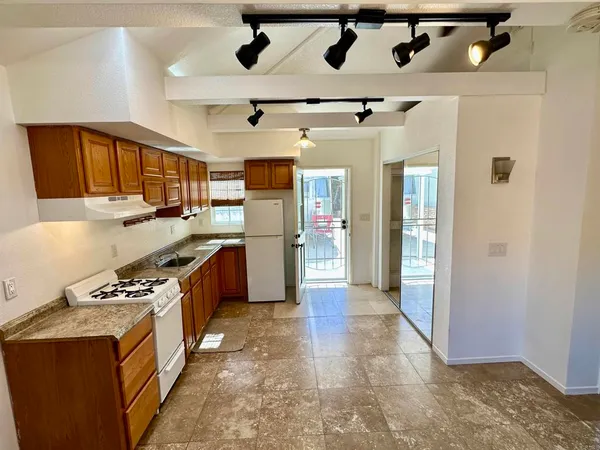 a view of a lobby with a chandelier