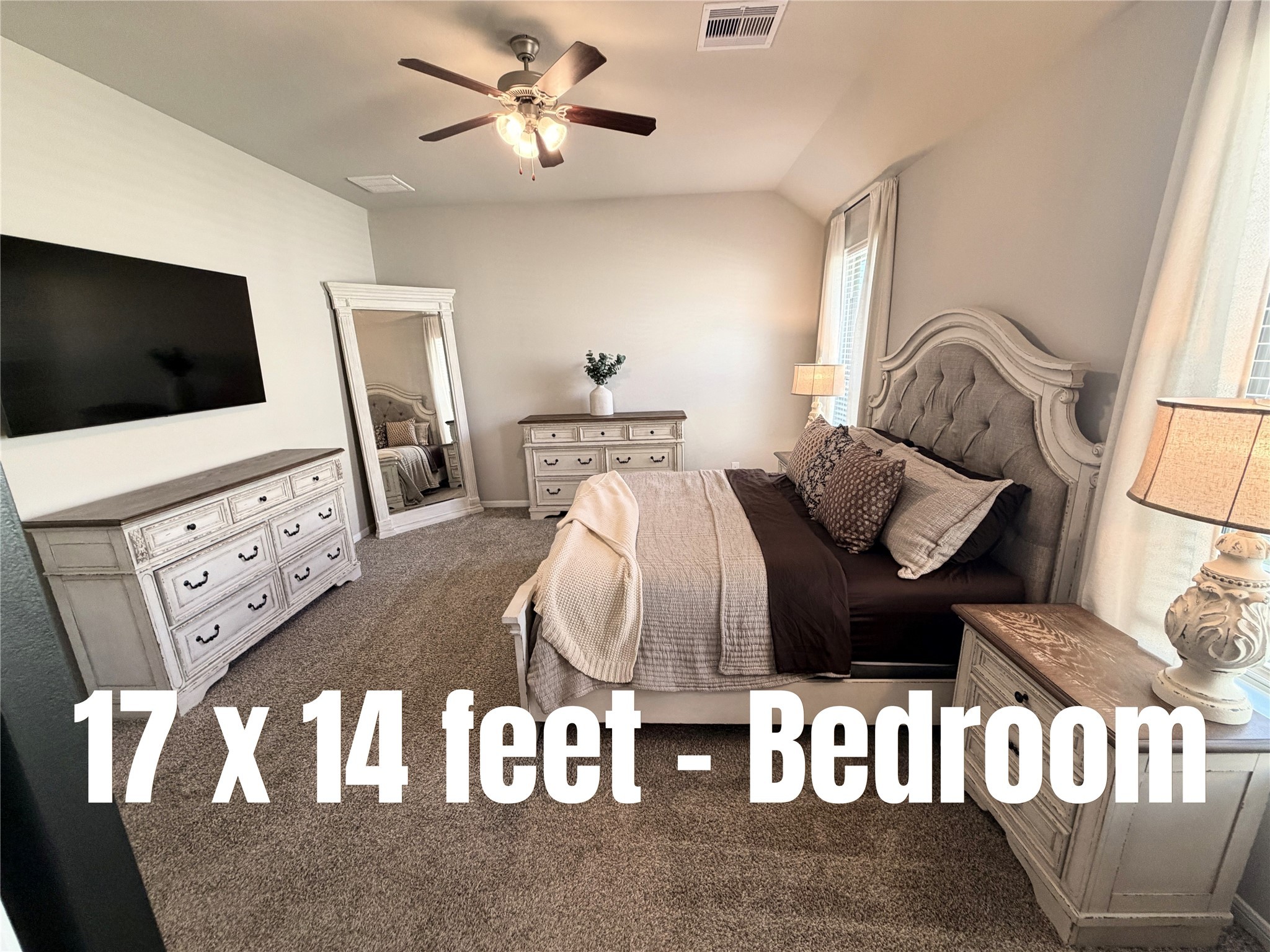 443 Stonebrook Lane Conroe, TX 77304 - Photo 21 of 21 Lots of room in this primary bedroom with a split floor plan and Spa remodeled bathroom.