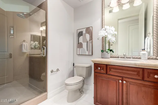 a view of a room with a furniture and entryway