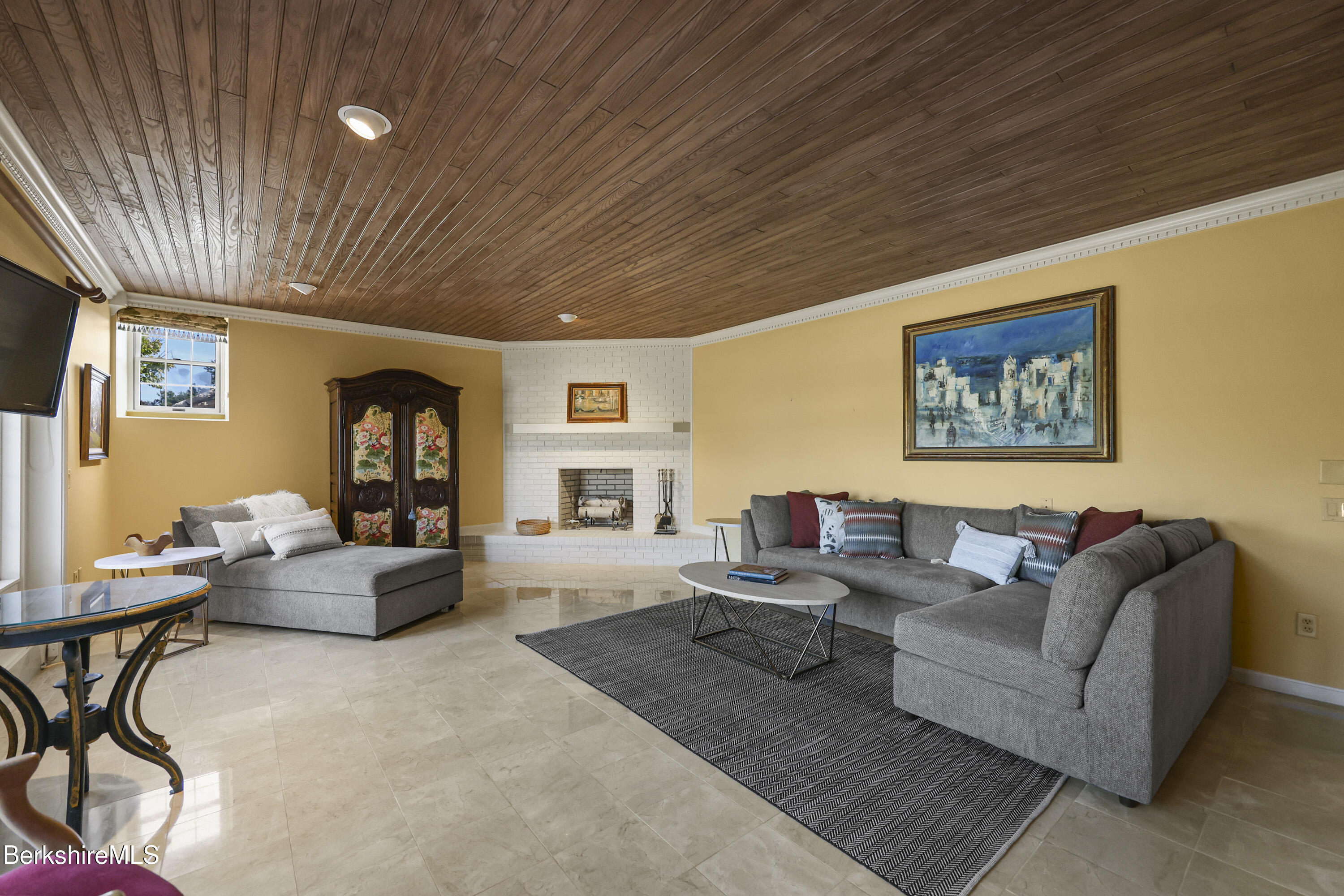 60 Old Cheshire Road Lanesborough, MA 01237 - Photo 58 of 81 a living room with furniture and a flat screen tv