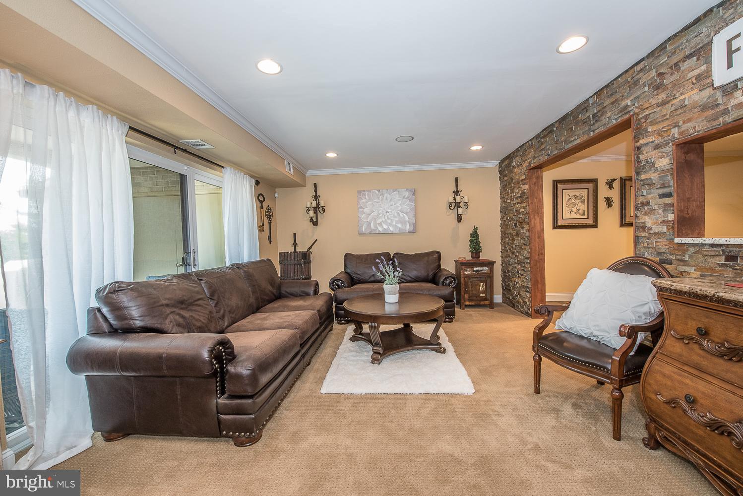 60 Providence Forge Road Royersford, PA 19468 - Photo 12 of 50 Living Room w/Stacked Stone Wall