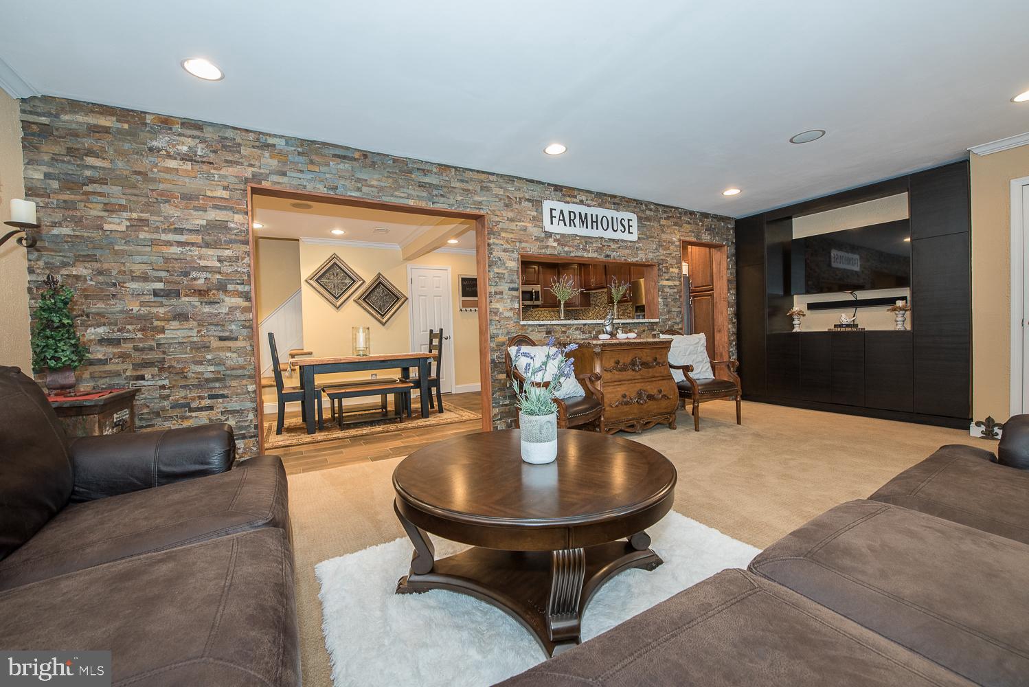 60 Providence Forge Road Royersford, PA 19468 - Photo 14 of 50 Living Room w/Stacked Stone Wall