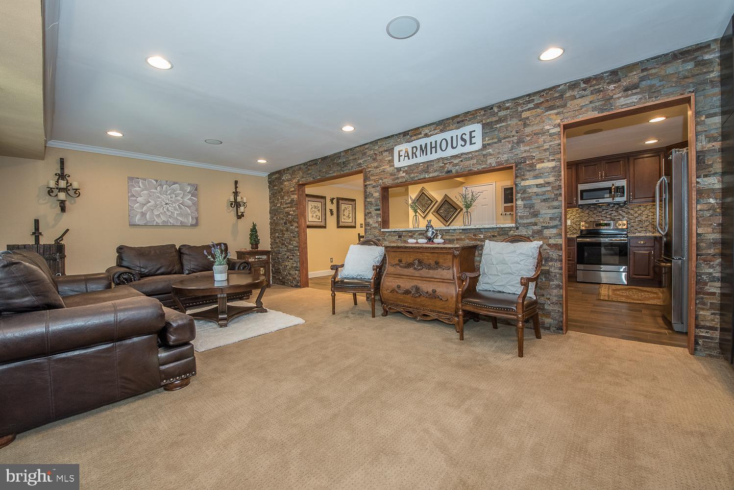60 Providence Forge Road Royersford, PA 19468 - Photo 9 of 50 Living Room w/Stacked Stone Wall