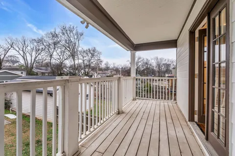 a view of a wooden deck