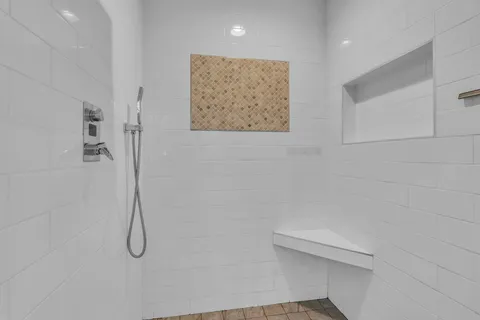 a bathroom with a shower