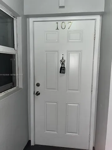 a bathroom with a mirror