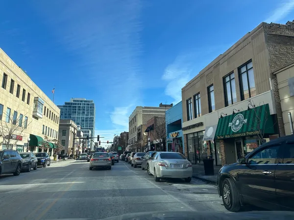 a car parked in front of a building