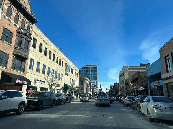 a view of a cars parked in front of a building