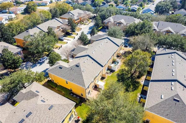 an aerial view of a house with a lot of house
