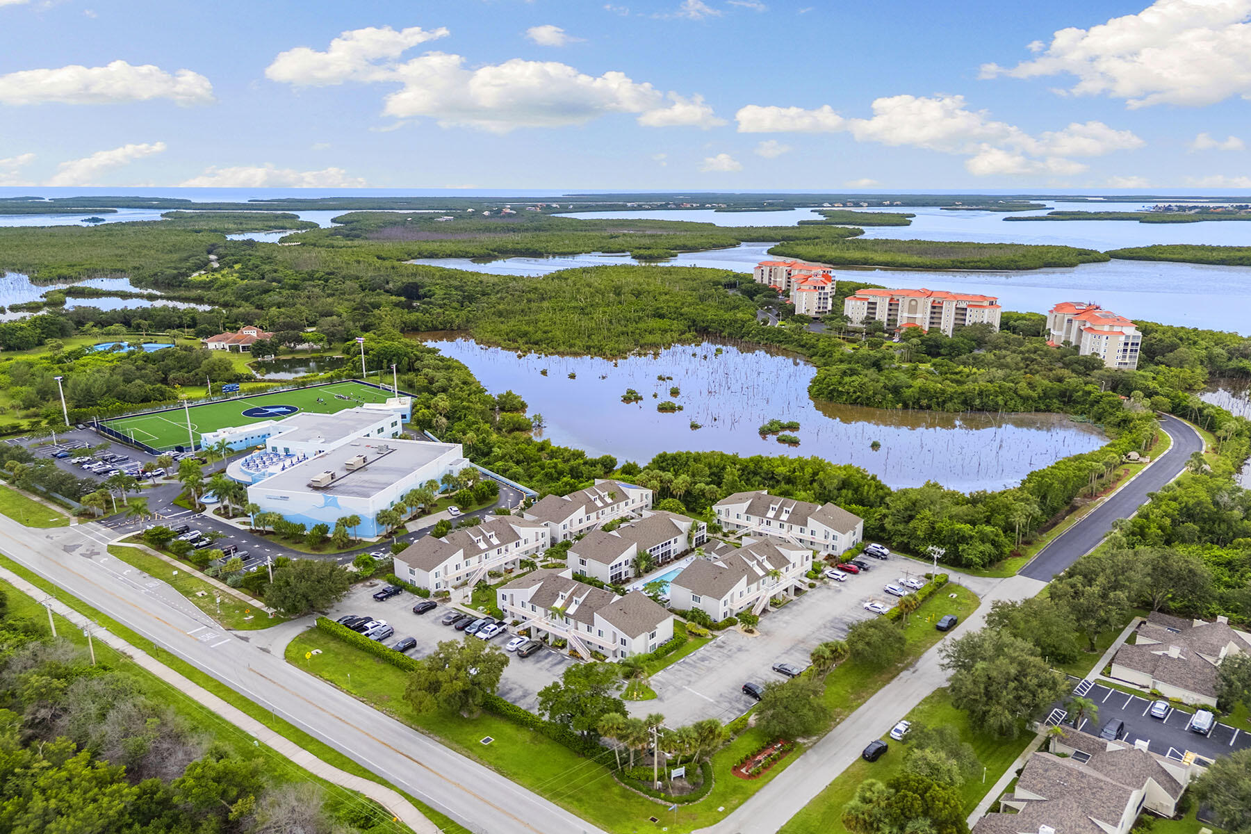 2189 San Marco Road, Unit 201 Marco Island, FL 34145 - Photo 26 of 27 an aerial view of residential houses with outdoor space and river