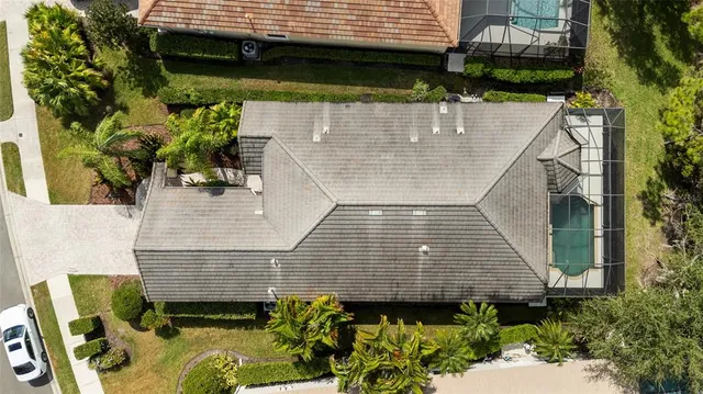 a view of a backyard with plants