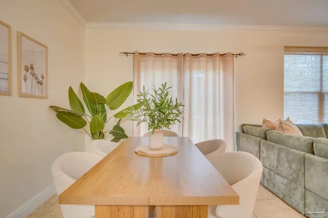 a view of living room with furniture and a potted plant