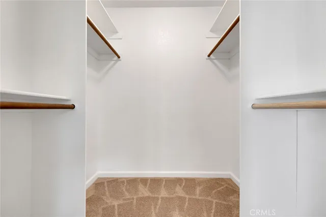 a view of small space with racks on the wall