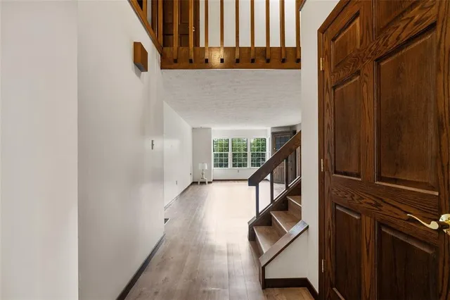 a view of an entryway with staircase