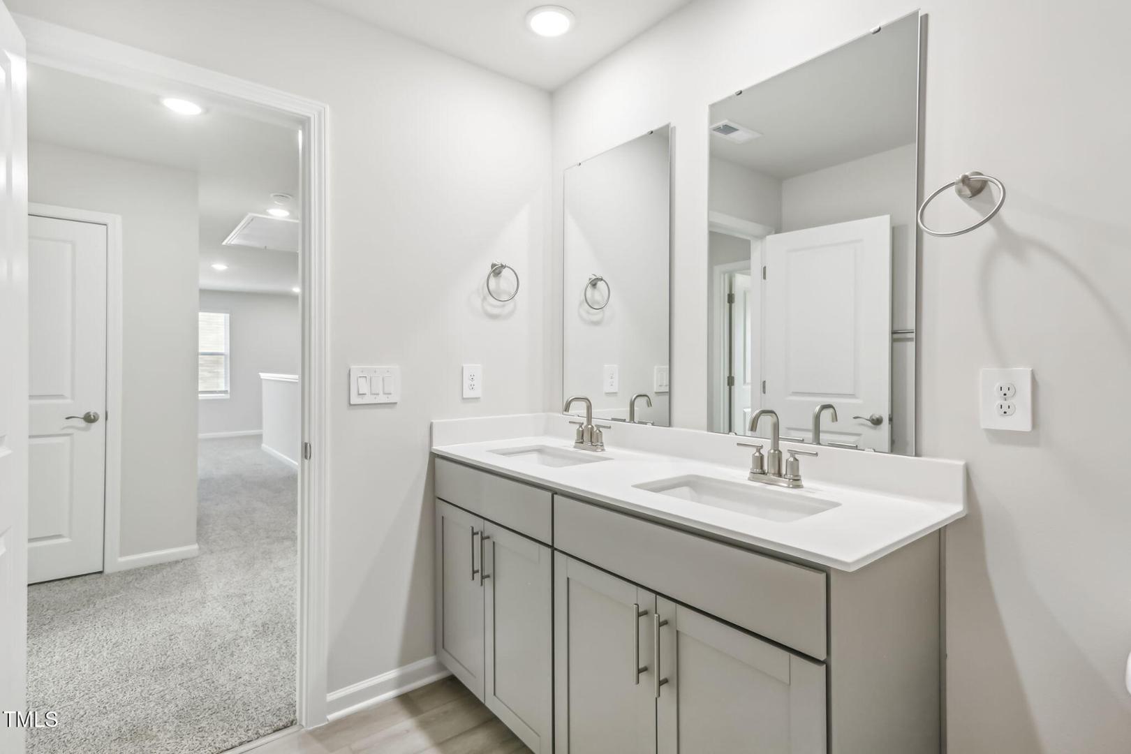 191 White Birch Lane Angier, NC 27501 - Photo 10 of 35 a bathroom with a sink double vanity and a mirror