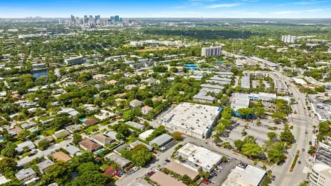 an aerial view of residential building with parking space