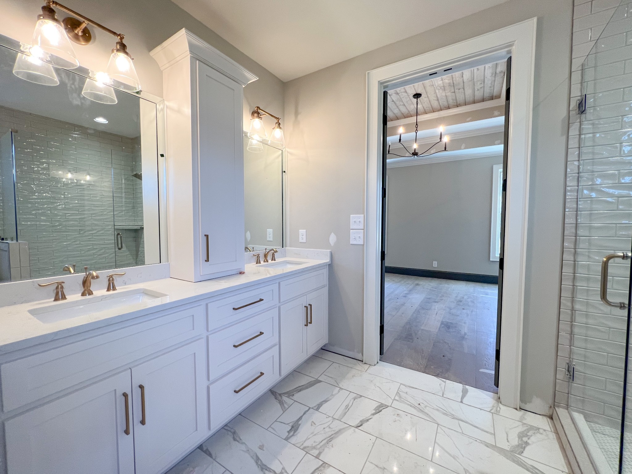 2000 Cairo Bend Road Lebanon, TN 37087 - Photo 20 of 35 a spacious bathroom with a double vanity sink a mirror and a shower