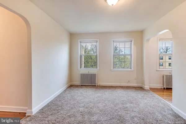 an empty room with a window