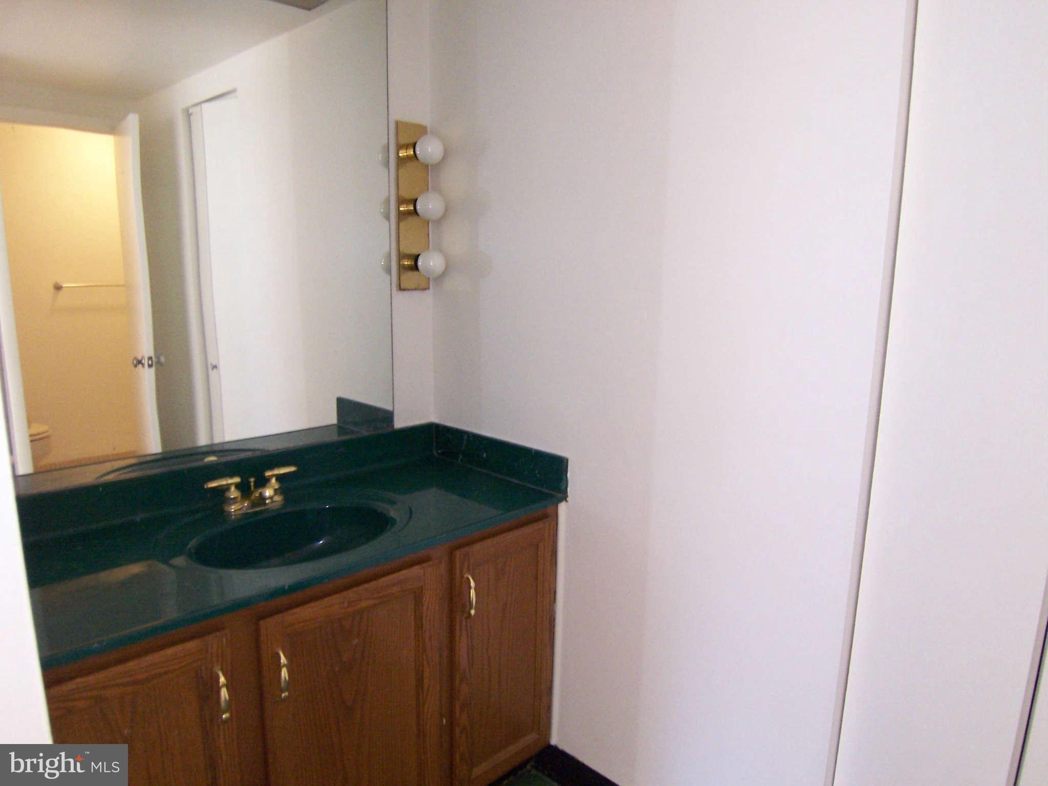 5 Cross Keys Road, Unit 5D Baltimore, MD 21210 - Photo 9 of 16 a bathroom with a granite countertop sink and a mirror