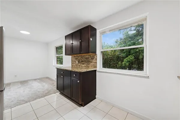 a view of cabinets with window