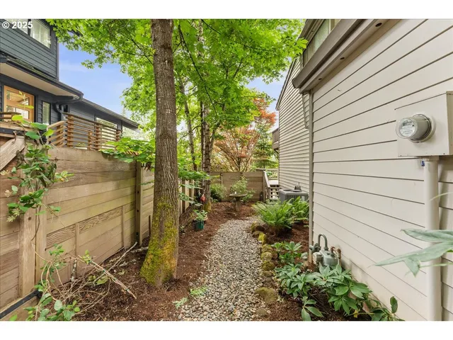 a view of a backyard