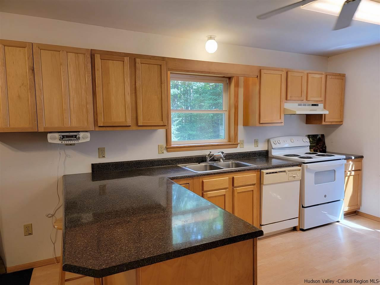 634 Vernal Butler Road Cairo, NY 12413 - Photo 7 of 22 a kitchen with stainless steel appliances granite countertop a stove a sink dishwasher and a microwave oven with cabinets